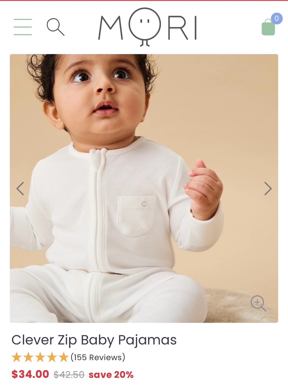 MORI baby Pajamas/footie 0-3m